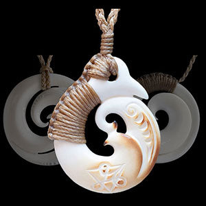 Maori Koru Bone Carvings