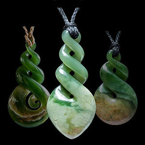 Jade Pikorua or Twists - Maori style jade twist jewelry and necklaces