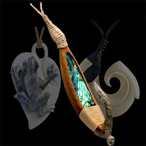 Len Kay - Deer antler and mammoth carvings and necklaces