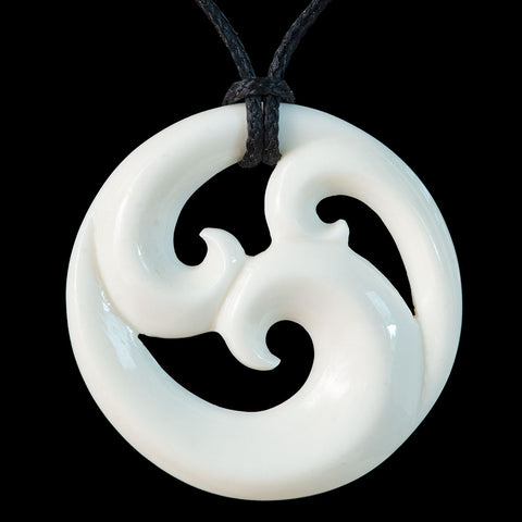 Maori style koru bone carving pendant from New Zealand – The Bone Art Place