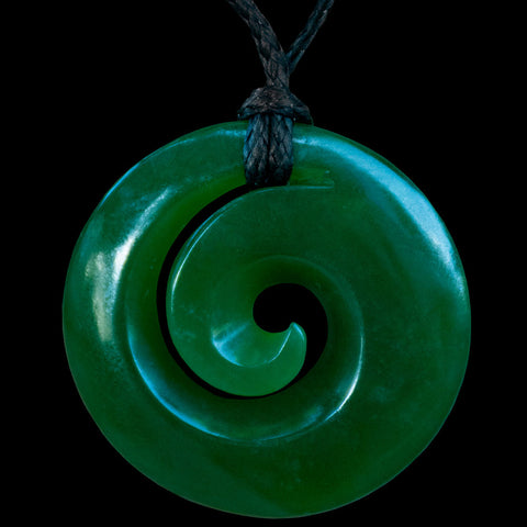 Maori Style Jade Koru Pendant – The Bone Art Place