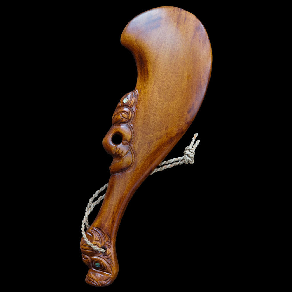 Carved Maori Wooden Wahaika Club – The Bone Art Place