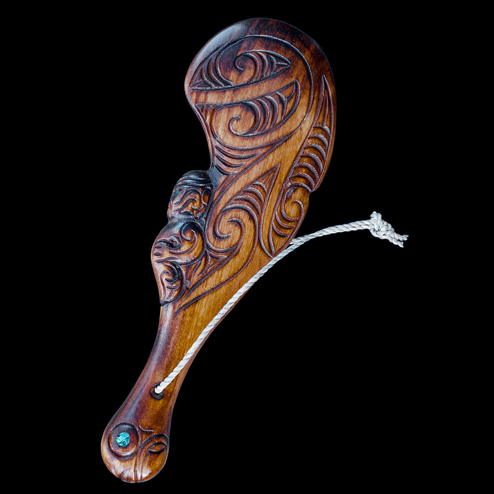 Carved Maori Style Wooden Wahaika Club – The Bone Art Place