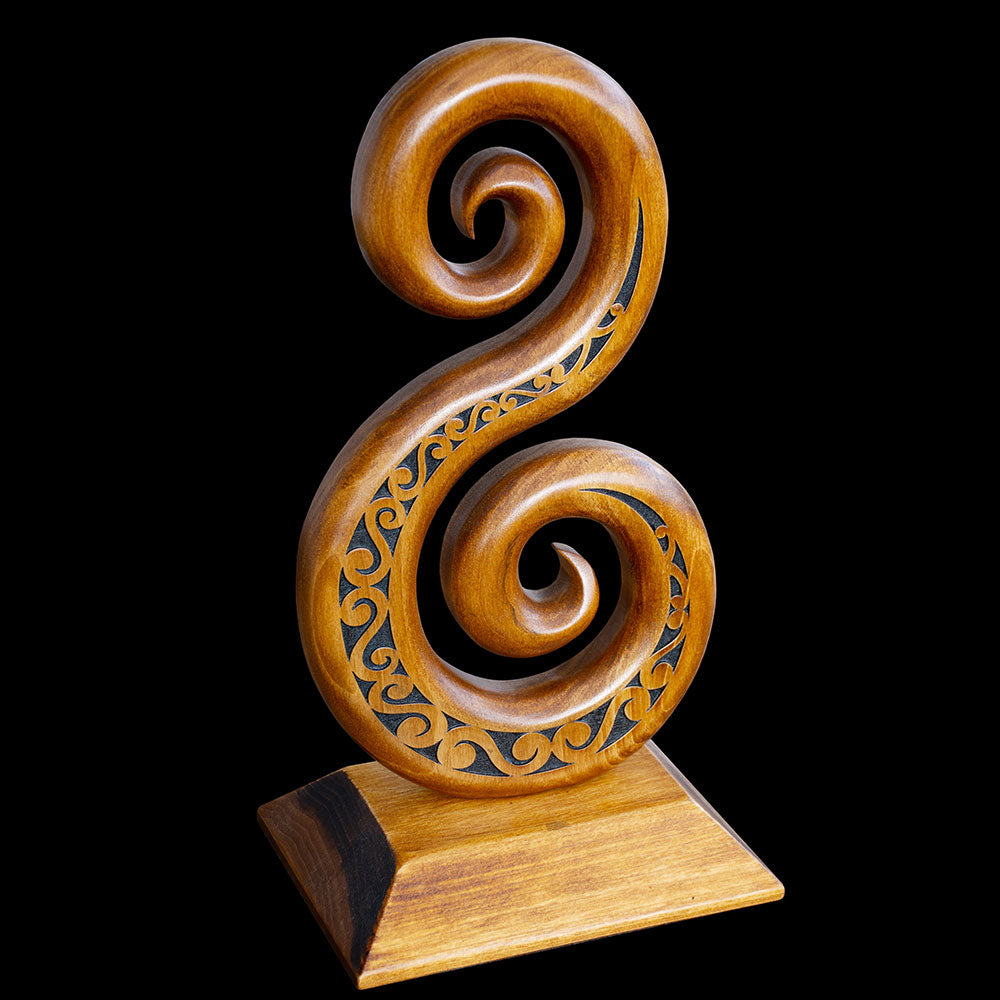 Large Carved Wooden Koru Sculpture From New Zealand – The Bone Art Place