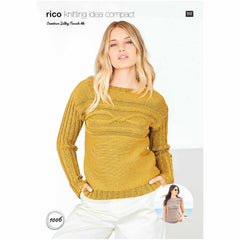 Rico pattern 1009 pullover sweater in Silky touch DK yarn at My Yarnery Havant UK