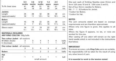 King Cole Pattern 2985