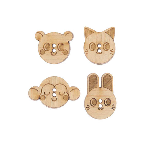 Rico Wooden Animal Buttons