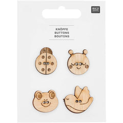 Wooden Buttons Animals