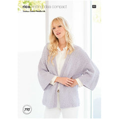 Rico Design Pattern 725 cardigan in Cotton Metallise dk yarn at My Yarnery