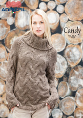 Adriafil Polly Pullover pattern in Candy yarn