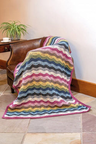King Cole Forest Recycled Aran Crochet Ripple Blanket FREE pattern