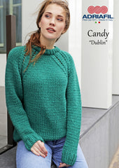 Adriafil Dublin Pullover pattern in Candy yarn