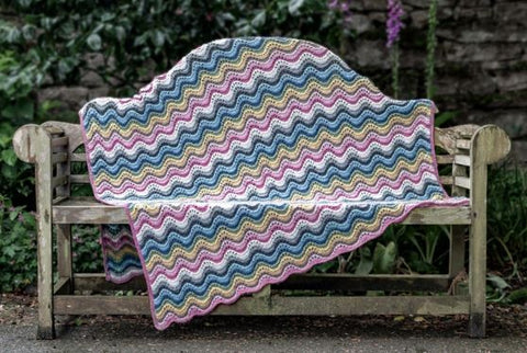 King Cole Forest Recycled Aran Ripple Blanket Free Knitting Pattern
