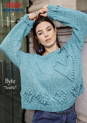 Adriafil Seattle bobble heart design pullover sweater pattern at My Yarnery Havant UK