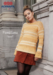 Adriafil Seoul pullover sweater knitting pattern in Fiordilana yarn at My Yarnery Havant UK