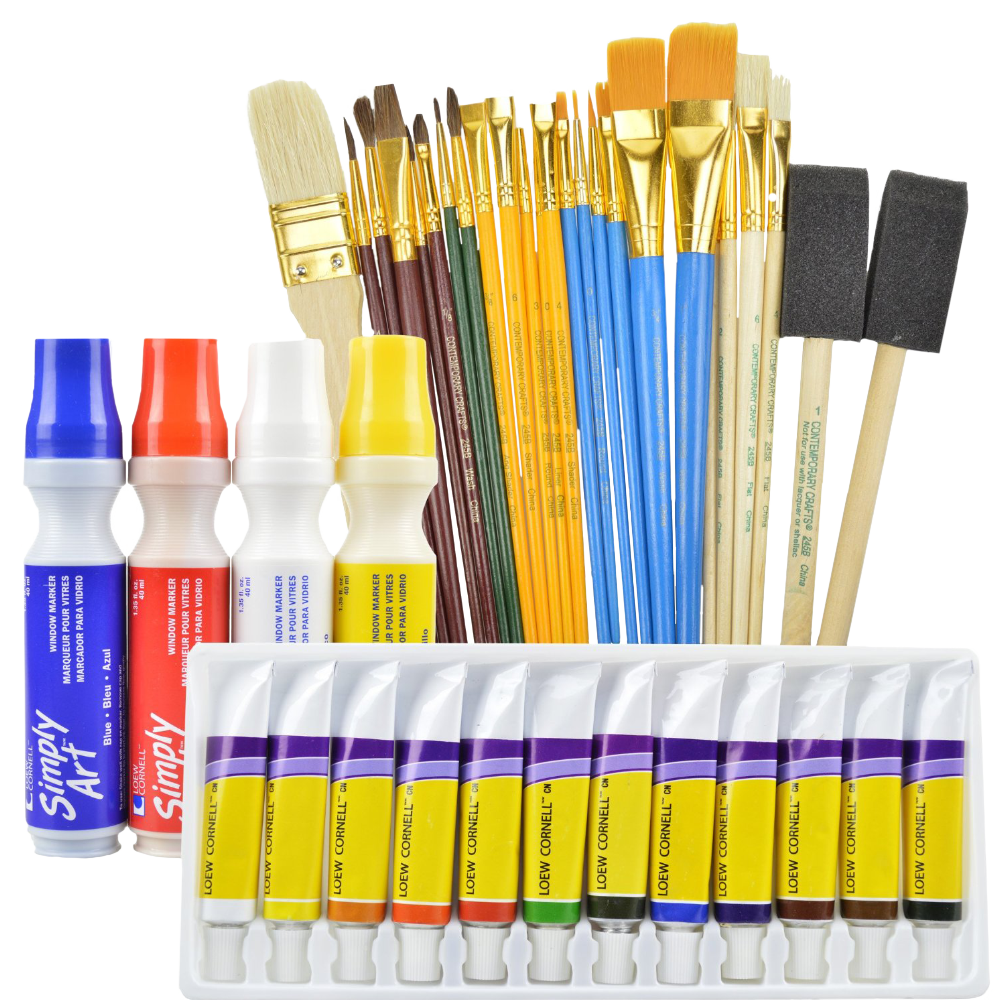 Art supplies value pack includes 12 acrylic paints 25 paint