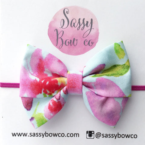 Watercolor Floral Madi Cotton Bow
