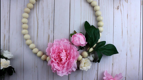 wood bead wreath