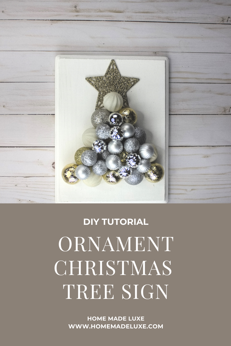 diy ornament christmas tree sign