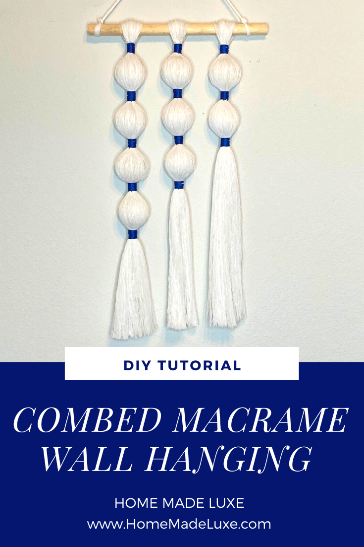 combed macrame wall hanging