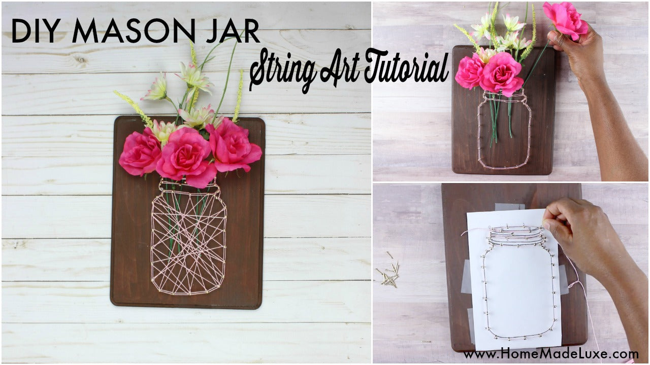 diy mason jar string art tutorial youtube