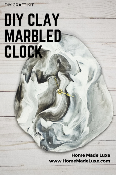 DIy clay marbled clock