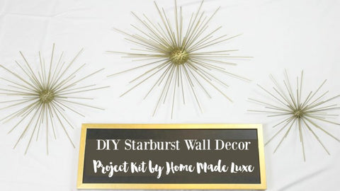 DIY starburst wall decor project by home made luxe