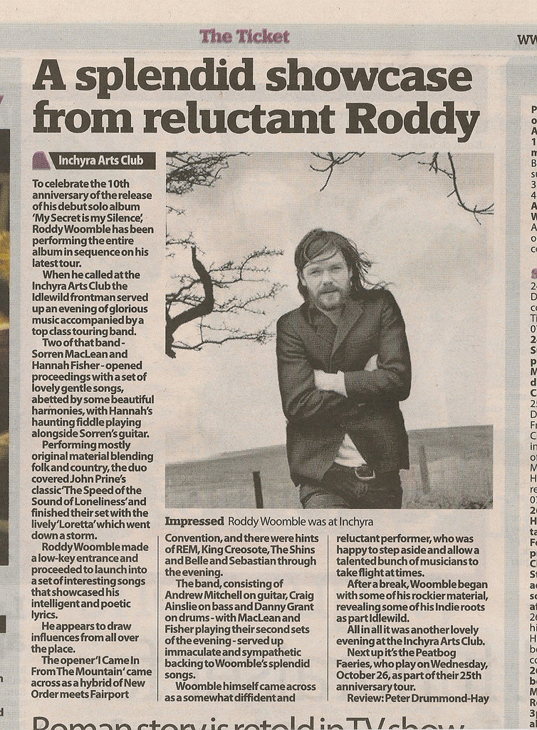 Roddy Woomble at Inchyra Review 