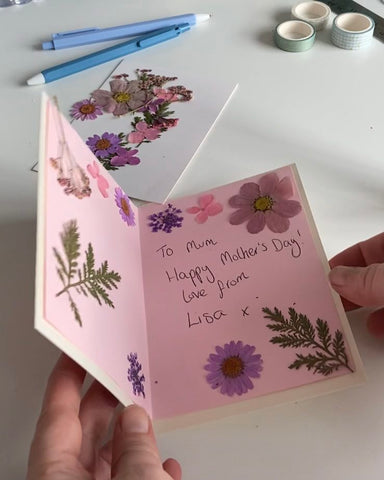 pressed flowers inside cards