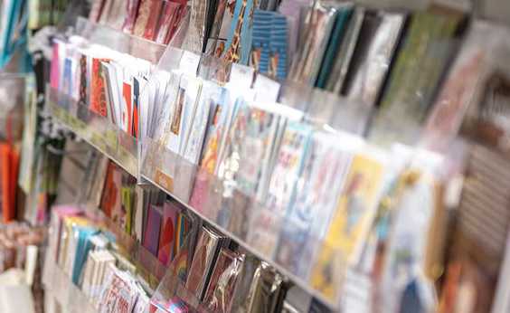 A greeting card aisle at a supermarket