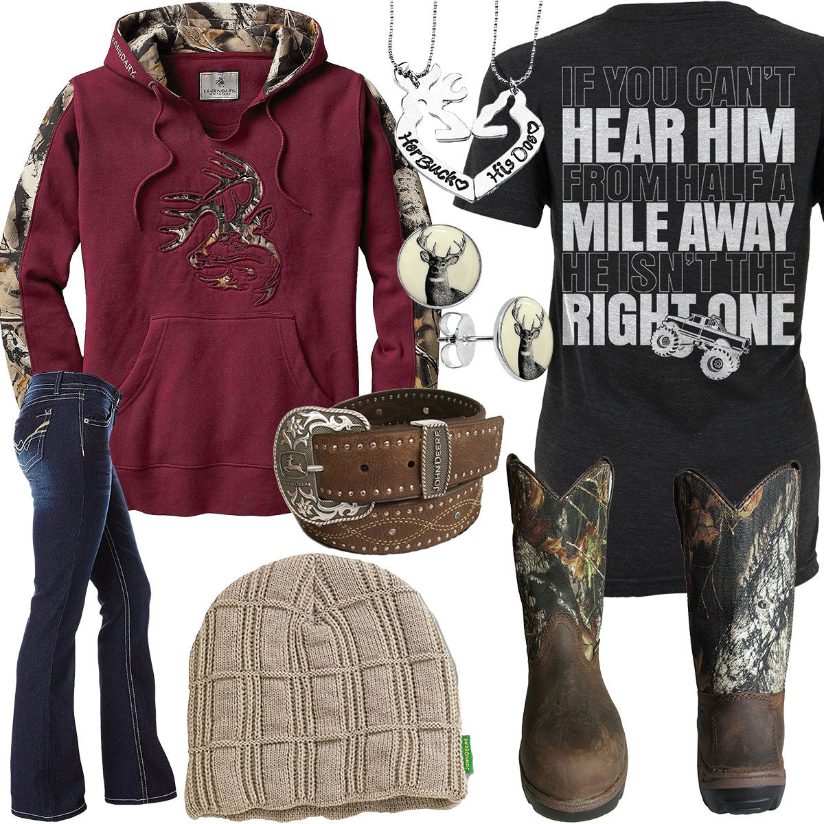 Half A Mile Away His And Hers Buck Necklace Outfit – Real Country Ladies