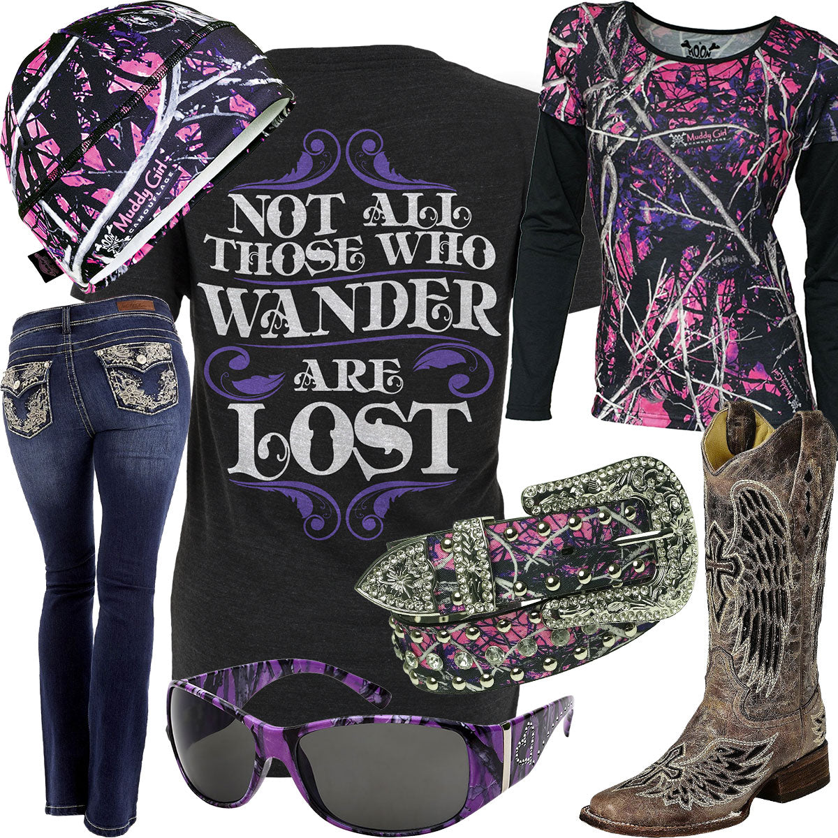 Those Who Wander Muddy Girl Long Sleeve Outfit – Real Country Ladies