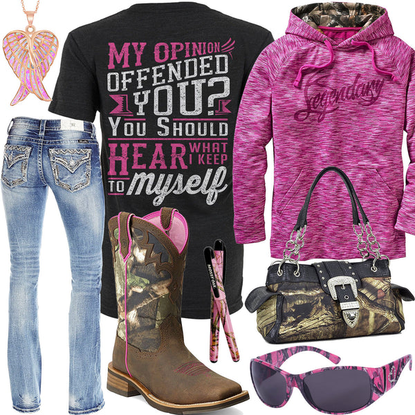 Life Is About Kicking Snowdrift Camo Jacket Outfit - Real Country Ladies
