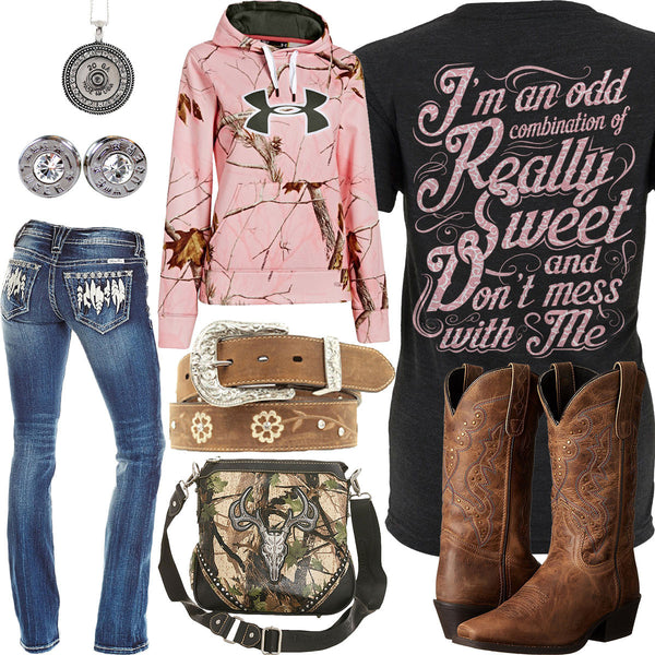 An Odd Combination Ariat Rhinestone Belt Outfit - Real Country Ladies