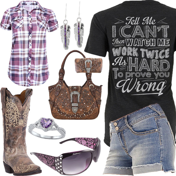 Live Laugh Love Pink Plaid Shirt Outfit - Real Country Ladies