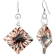 Glass Orange Earrings