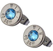 Blue Bullet Shell Earrings