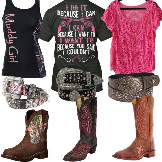 Do It Because I Can Belt Boots Outfits – Real Country Ladies