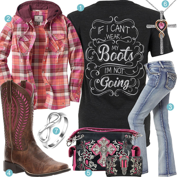 Wear My Boots Hooded Flannel Outfit – Real Country Ladies