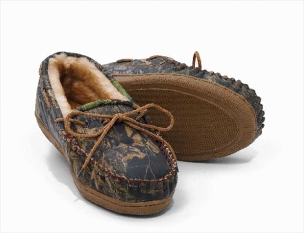 camouflage moccasin slippers