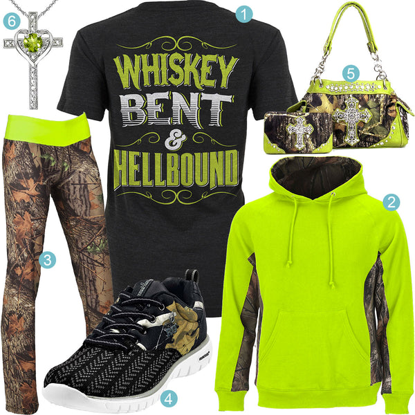 Whiskey Bent & Hellbound Camo Leggings Outfit – Real Country Ladies