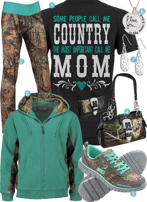 Country Mom Teal Camo Leggings Outfit – Real Country Ladies