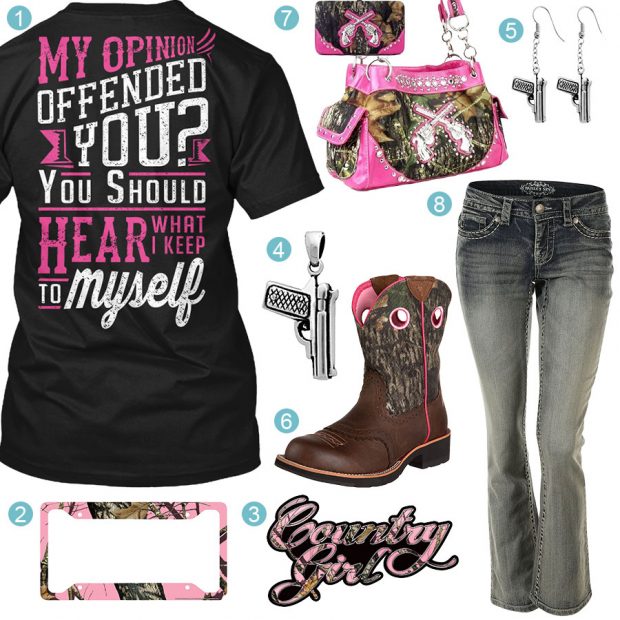 Keep To Myself Handgun Jewelry Outfit – Real Country Ladies