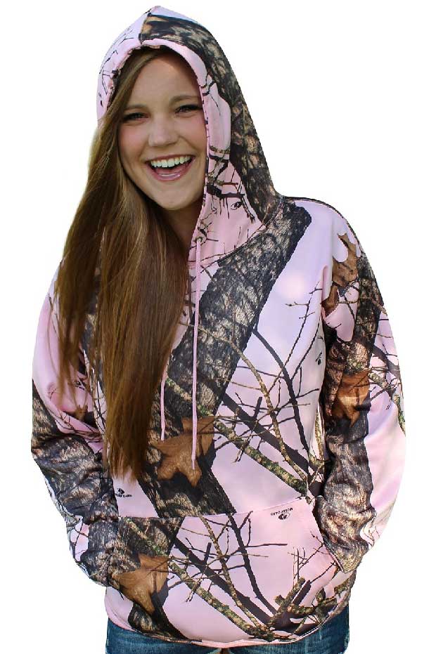 girls pink camo hoodie