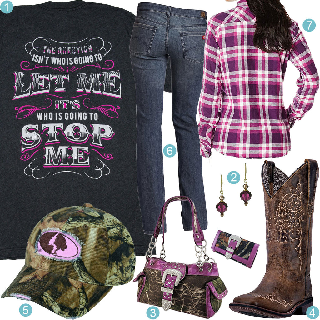 Who Is Going To Stop Me Plaid Flannel Shirt Outfit – Real Country Ladies