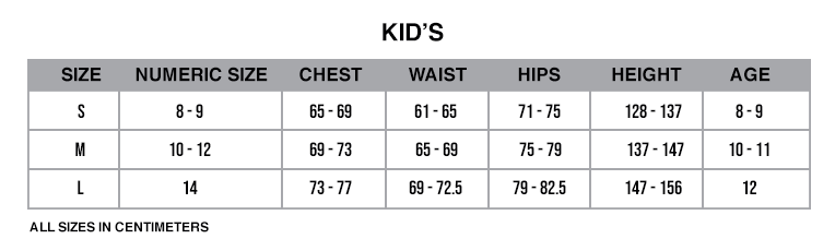 Kids Streetwear & Baby Hip Hop Clothing Size Guide