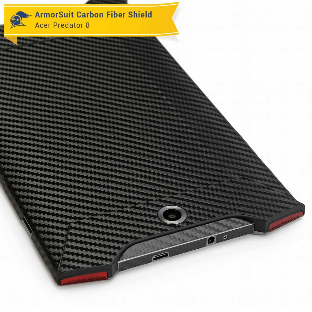 Acer Predator 8 Screen Protector + Black Carbon Fiber Skin