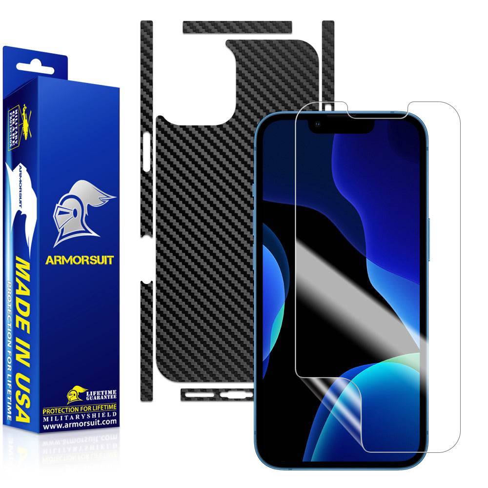 Funda De Silicona Antigolpes Armor Carbon Para Apple Iphone 13 Pro Max Negro