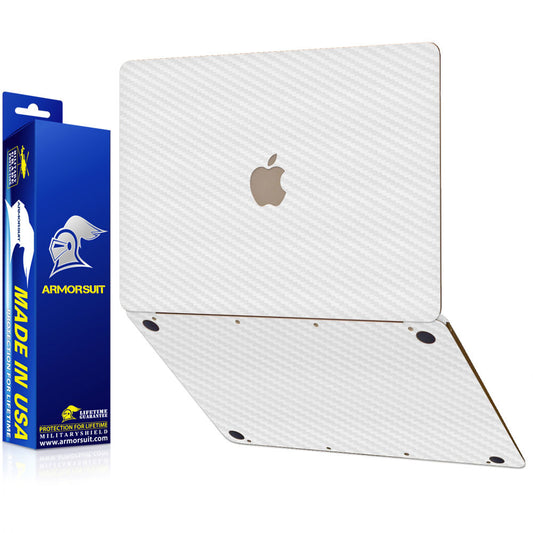 Apple Macbook 12" (2015) White Carbon Full Body Skin Protector