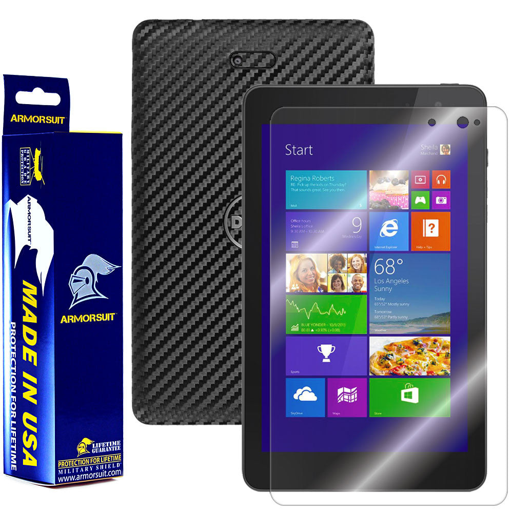 Dell Venue 11 Pro 7130/7139/8286 Screen Protector + Black Carbon Fiber